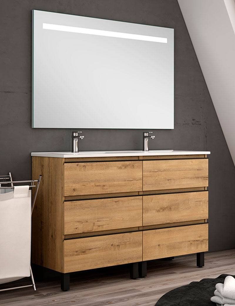 Mueble DUNDEE 120 (60+60) Roble Ostippo / Negro