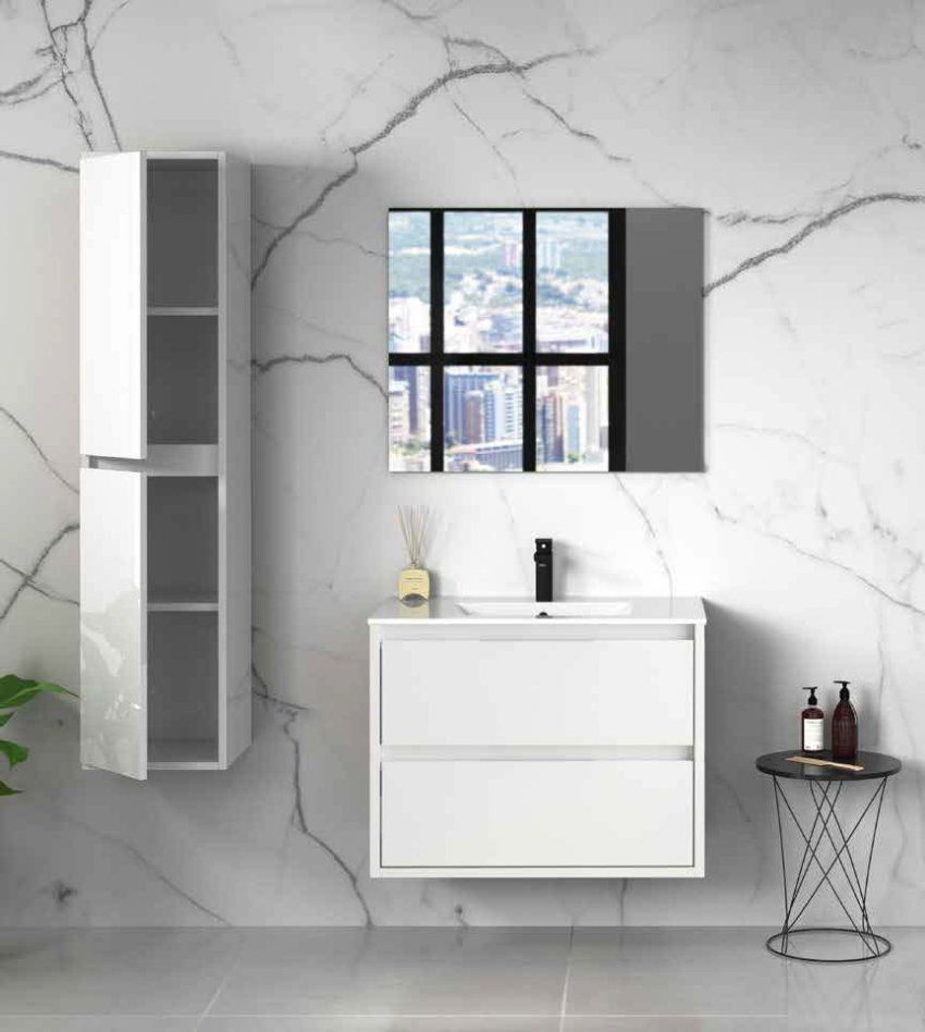 Mueble BOLTON 80 Blanco Brillo