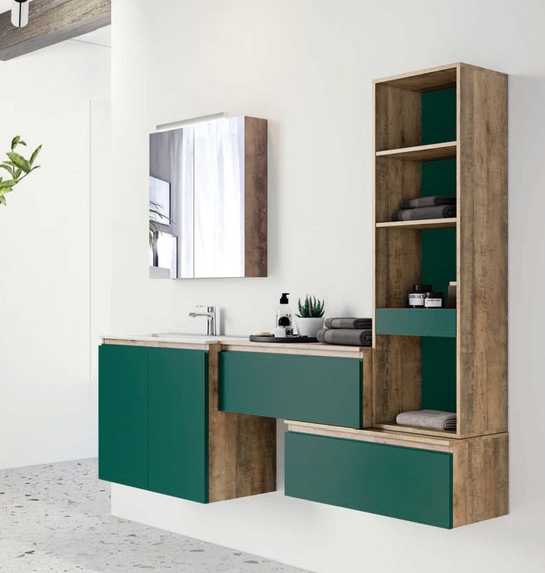 Mueble AQUA MODULAR 150 Amazonia / Verde Botella Mate