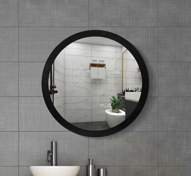 Espejo redondo MIRKO borde negro mate