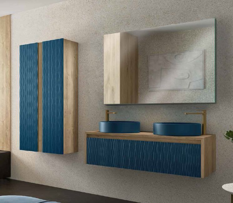 Mueble LAMBDA 120 Roble Natural / Blue Space