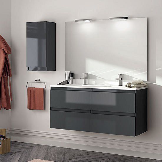 Mueble BOX 120 (60+60) Gris oscuro brillo