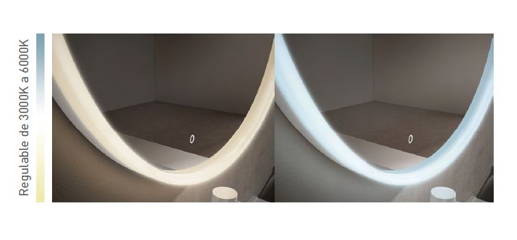 Espejo luz led redondo VARIO