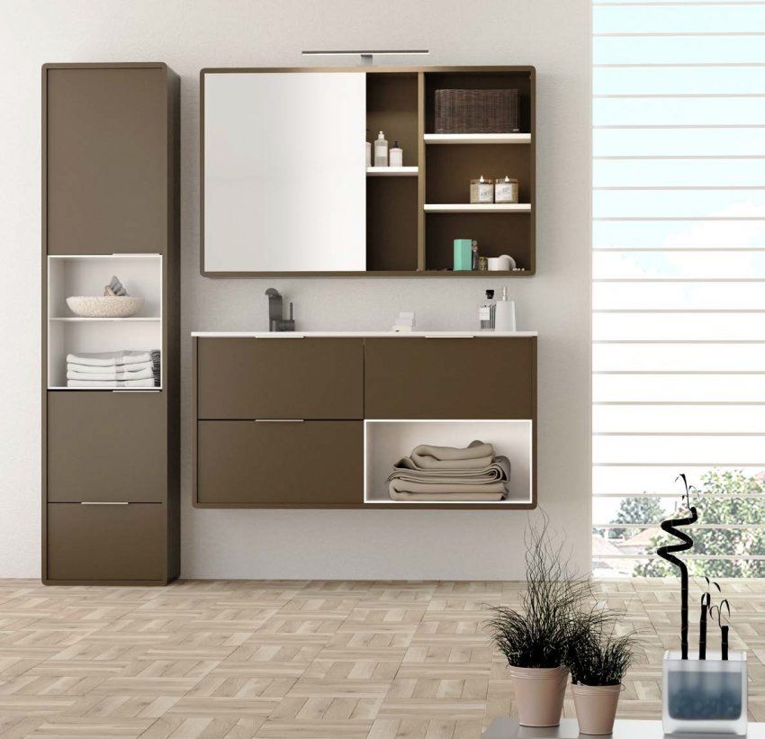 Mueble VINTASS 100 Bronce metalizado / Caja Blanco
