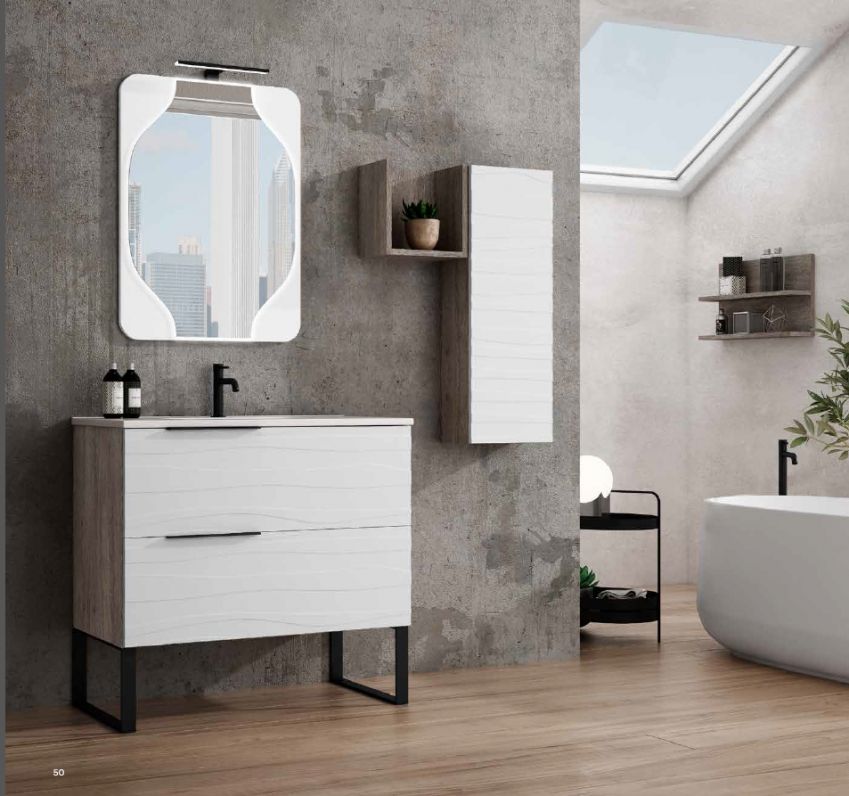 Mueble OASIS 90 Smoky / Blanco Mate
