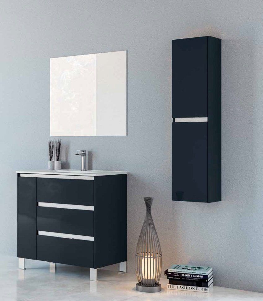 Mueble ZAHARA 80 Gris marengo / Barras Blanco