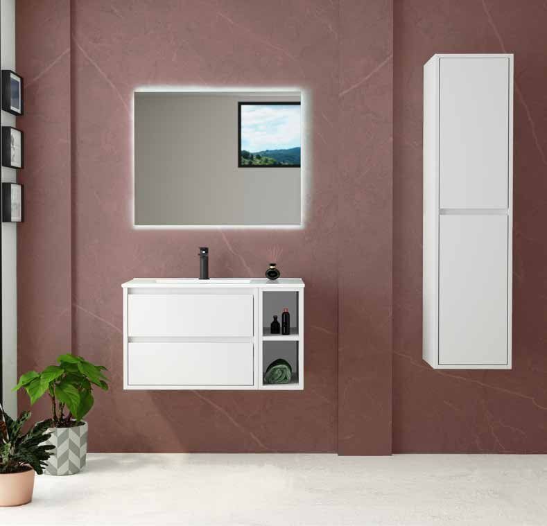 Mueble BOLTON MODULAR 80 Blanco Brillo