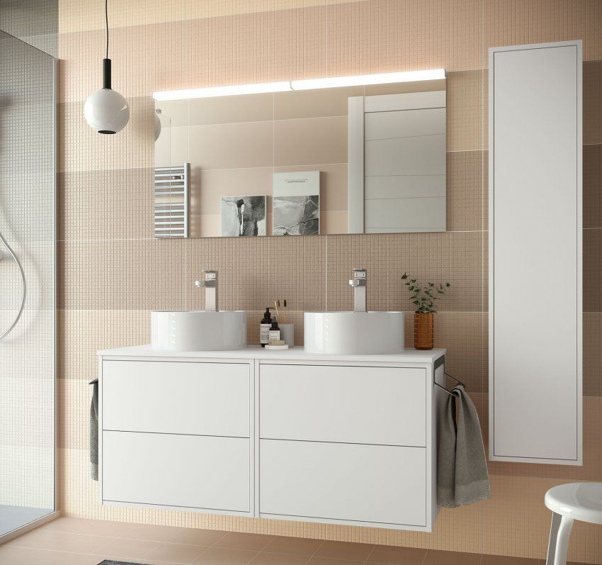 Mueble OPTIMUS 120 (60+60) White Satin