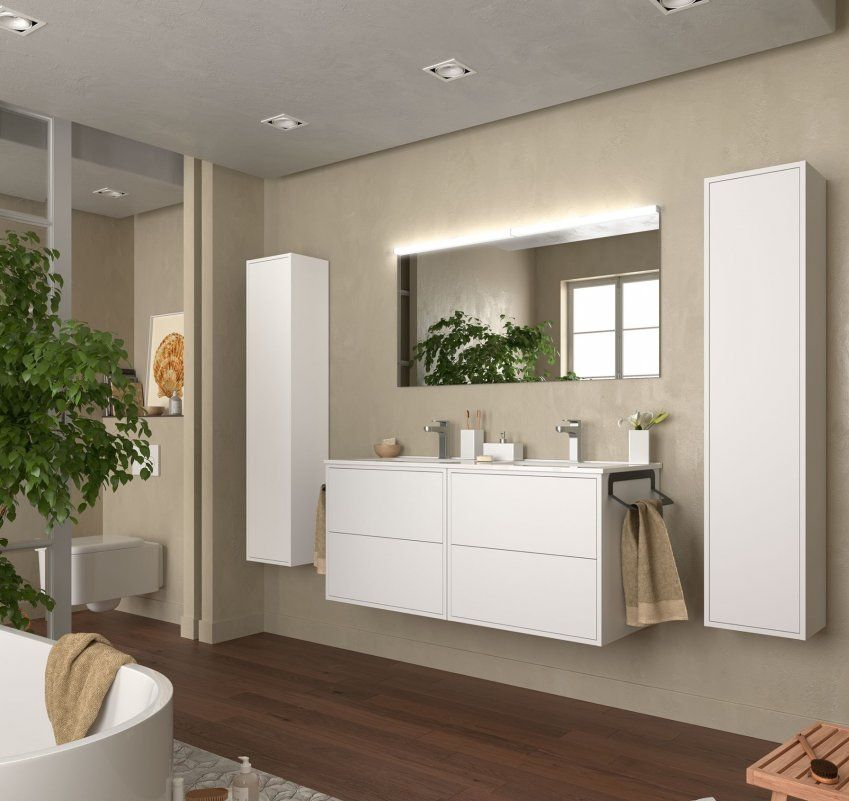 Mueble OPTIMUS 120 (60+60) White Satin