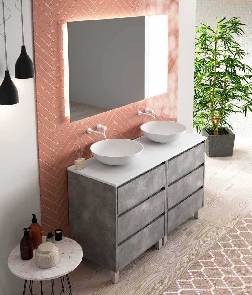 Mueble BOLTON 120 (60+60) Cemento