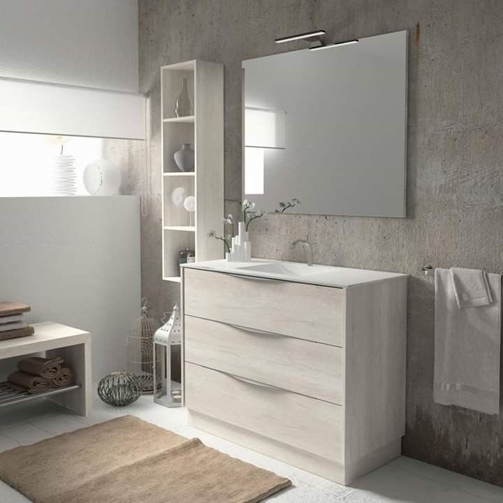 Mueble NATURA "Tirador pestaña" 90 Pino blanco