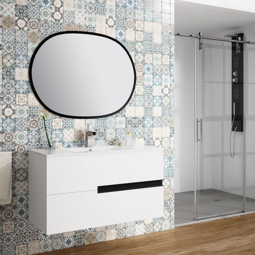 Mueble MITREO 100 Blanco / Tirador negro