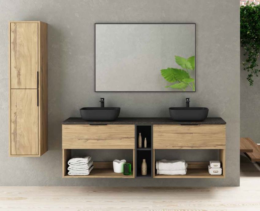 Mueble TUPAI MODULAR 180 Olmo Sabi / Grafito