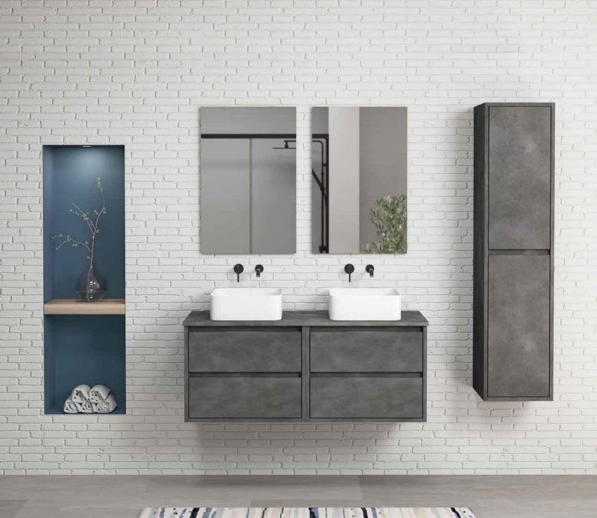 Mueble BOLTON 120 (60+60) Cemento