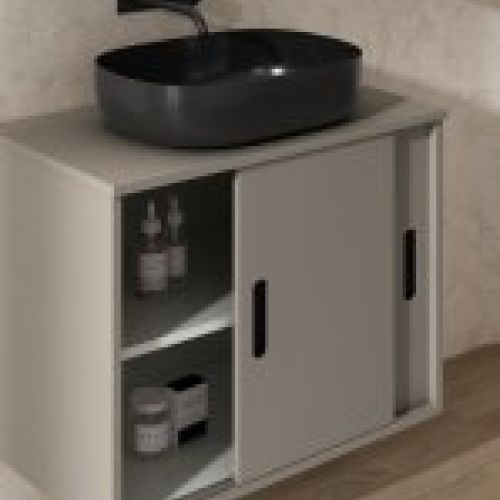 Mueble GAUDI 70 Tortora Mate / Uñeros Negro Mate