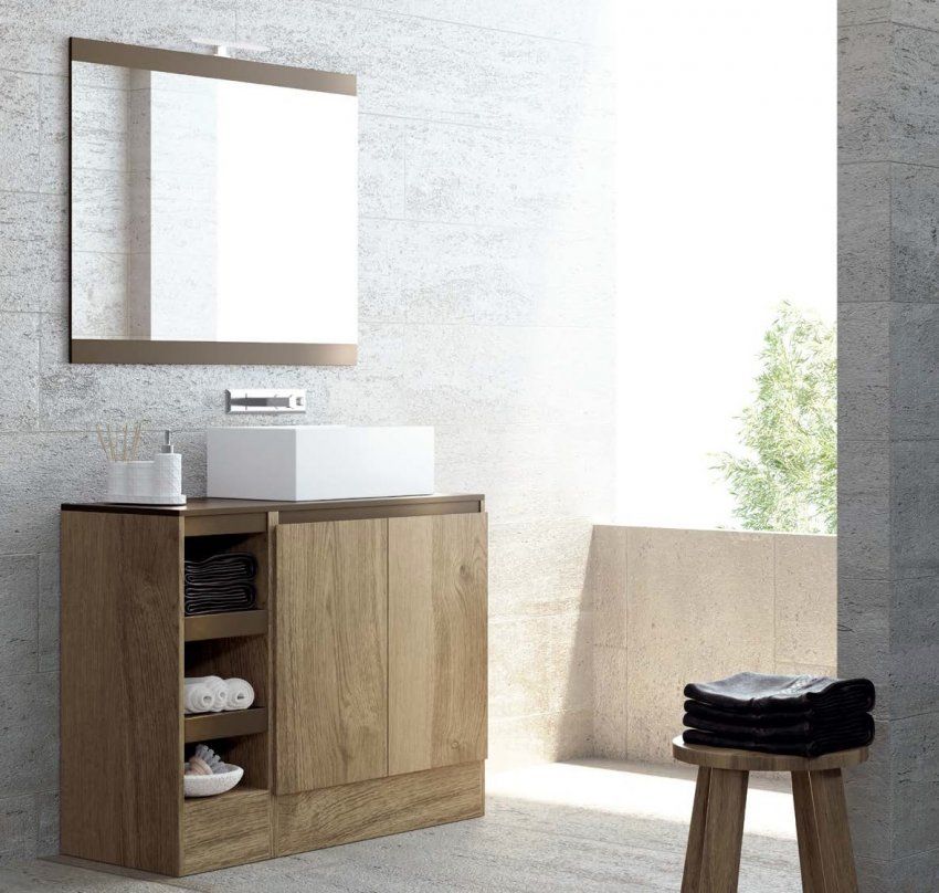 Mueble AQUA MODULAR 120 Tinte Nuez / Barras Bronce