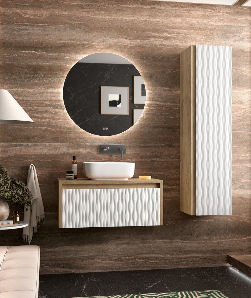 Mueble LAMBDA 80 Roble Natural / Blanco