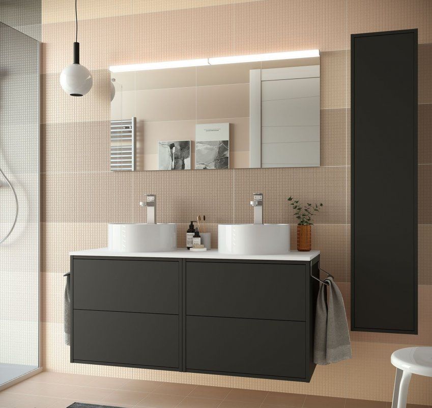 Mueble OPTIMUS 120 (60+60) Black Satin