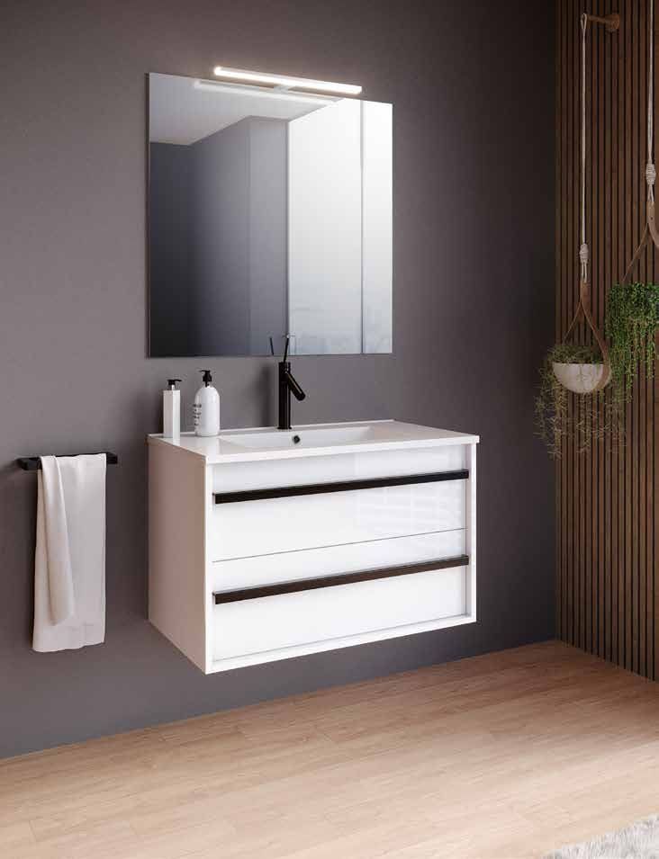 Mueble ATECA 80 Blanco Brillo
