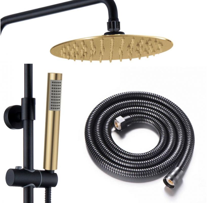 Kit ducha termostático BLACK ORO ROUND