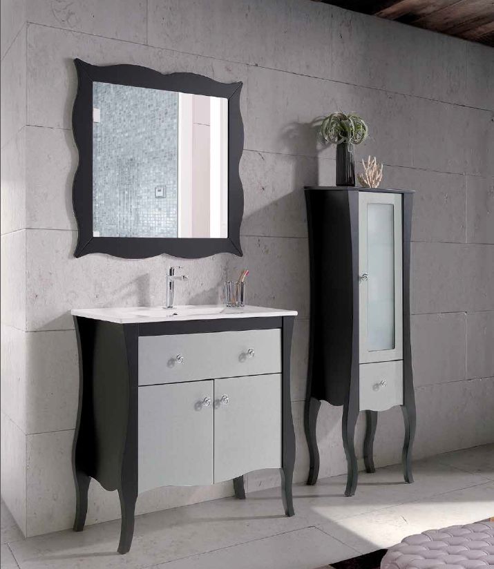 Mueble KIOS 80 Negro mate / Plata