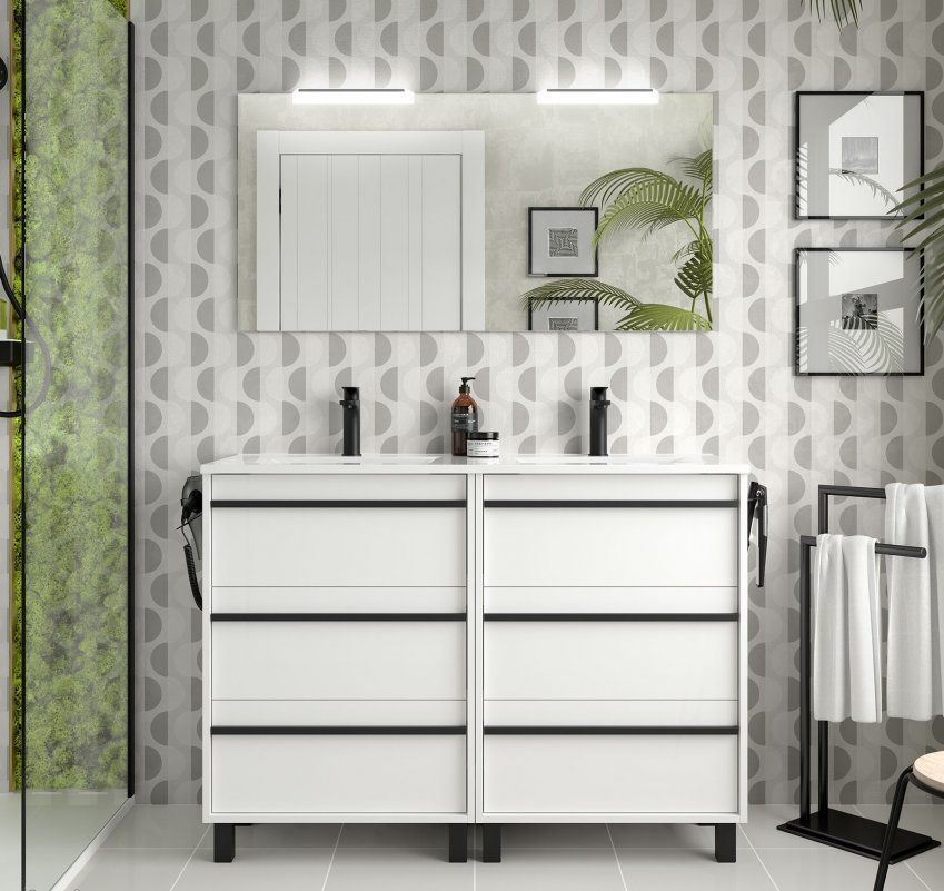 Mueble ATTILA 120 (60+60) White Satin