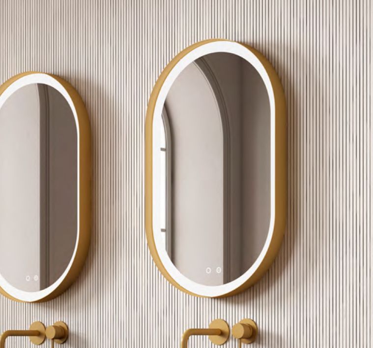 Espejo luz led LOIRA retro dorado