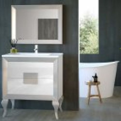 Mueble L GANT KUADRUS 80 Blanco / Plata metalizado