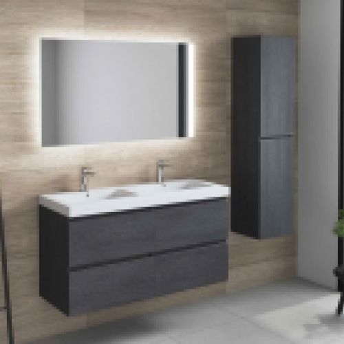 Mueble DUNDEE 120 (60+60) Ebony / Cromo