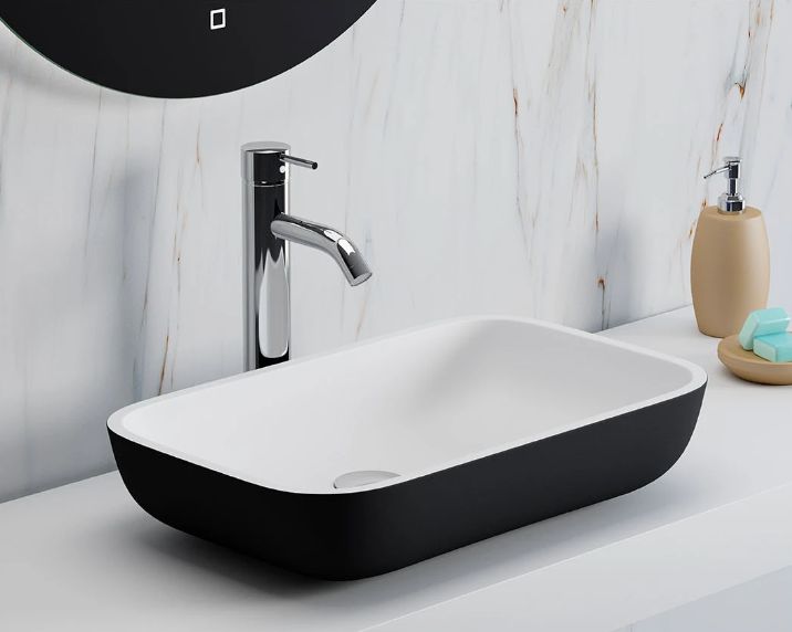 Lavabo MASAI DUO negro azabache / interior blanco