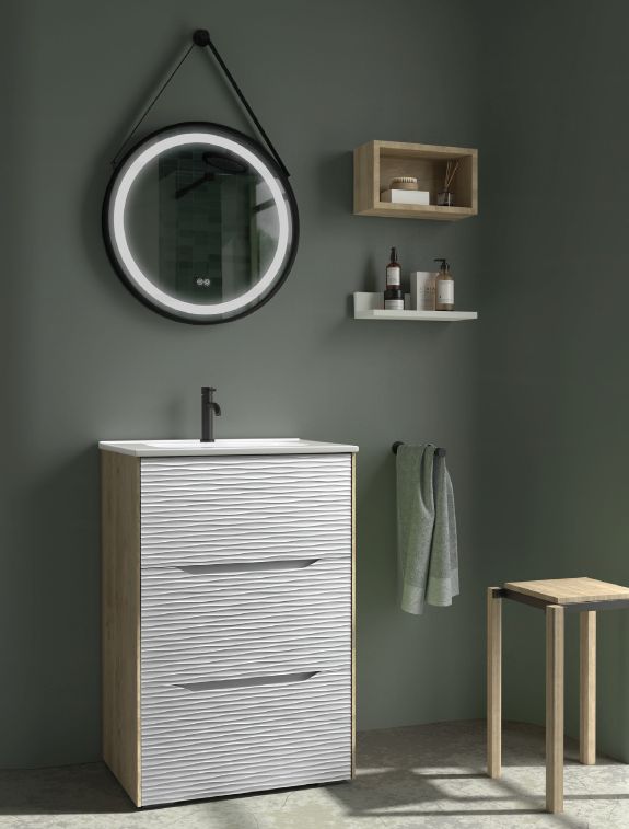 Mueble NUBIA 60 Roble Natural / Blanco