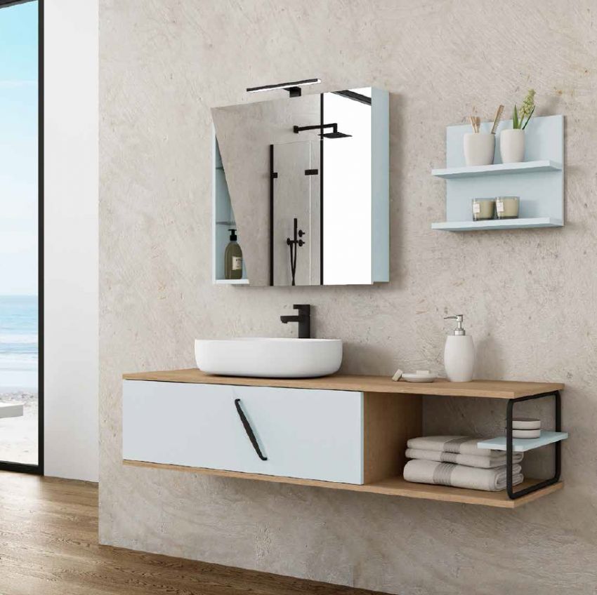 Mueble NATURE MODULAR 160 Roble olmo / Fog green