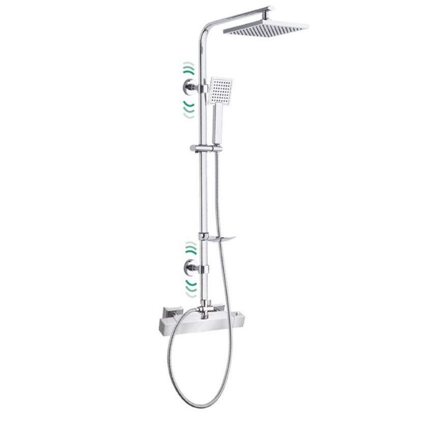 Kit ducha termostático KUADRAT CROMO