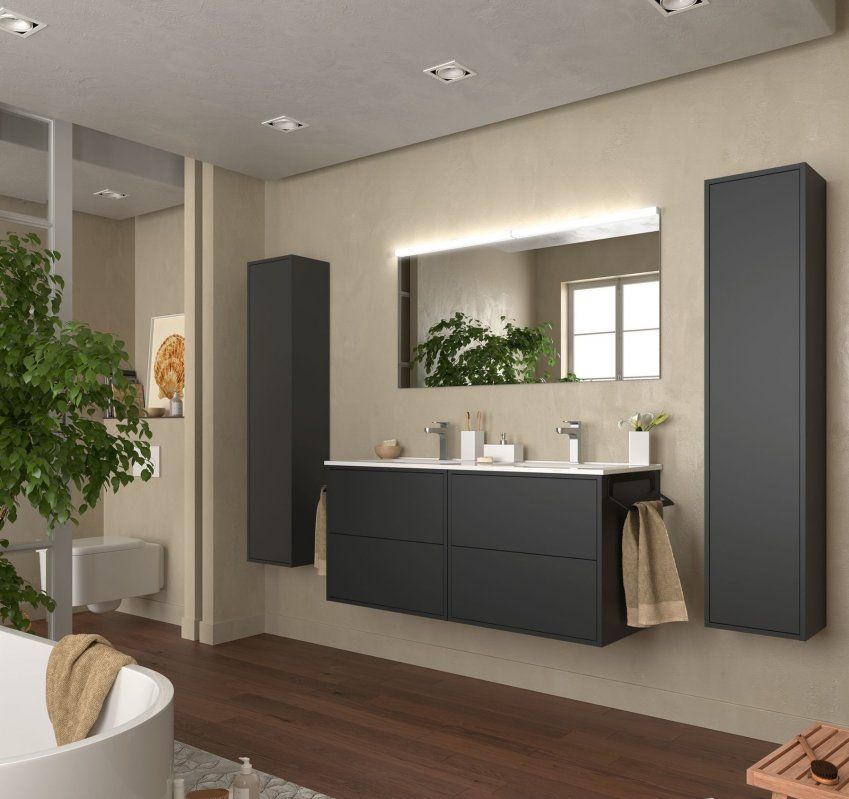 Mueble OPTIMUS 120 (60+60) Black Satin