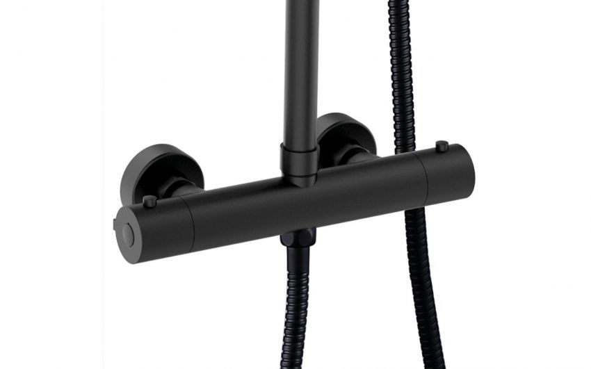 Kit ducha termostático BLACK ORO ROUND