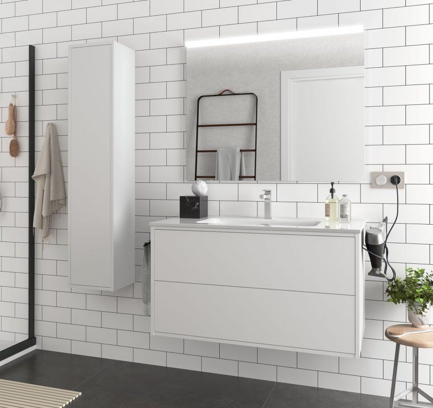 Mueble OPTIMUS 100 White satin