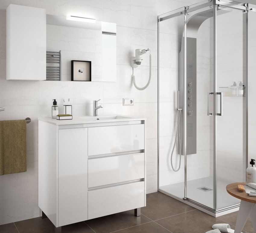 Mueble NOJA 3 cajones + 1 puerta 85,5 cm White Gloss