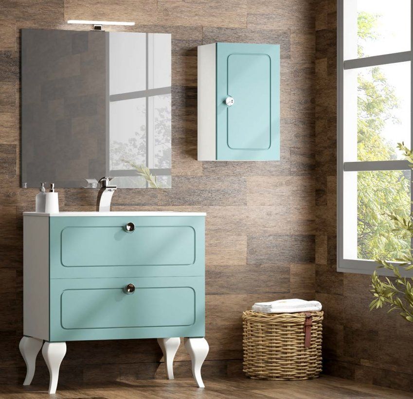 Mueble DALMA 80 Blanco / Verde mar