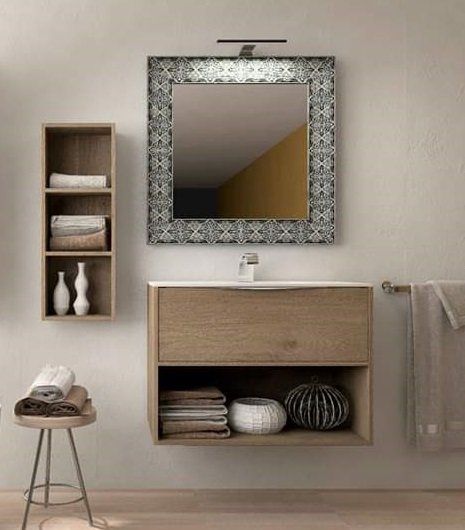 Mueble NATURA "Tirador pestaña" 80 Nogal