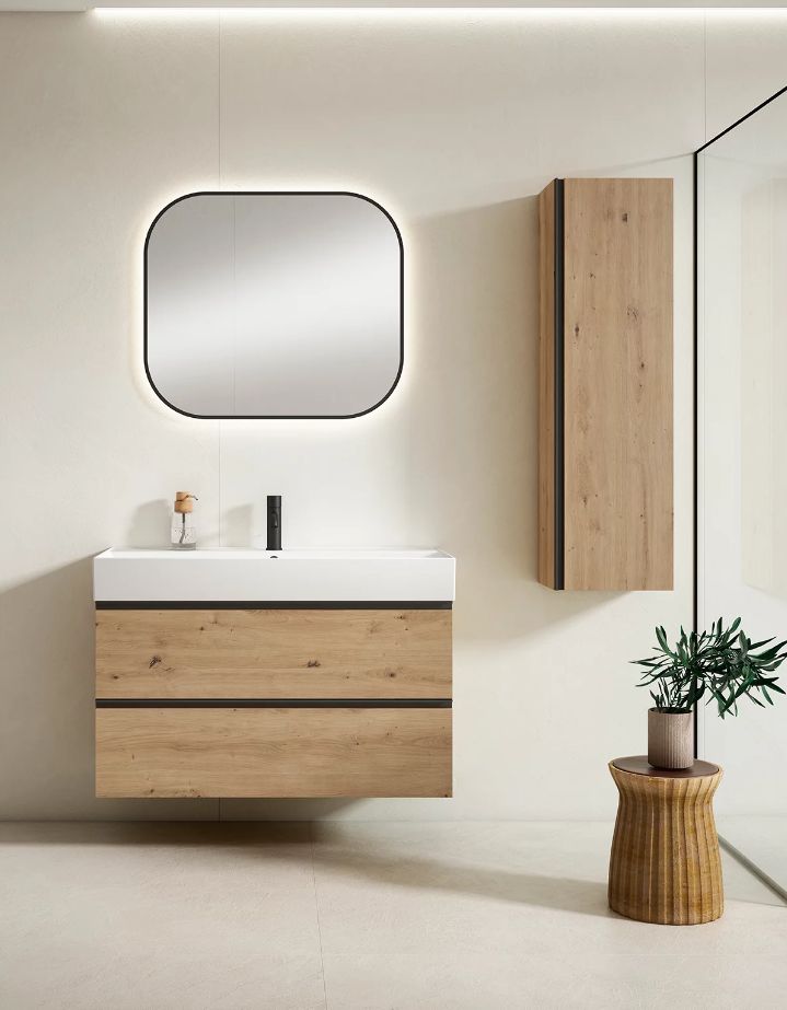 Mueble GRANADA 80 Roble Acosta / Tirador negro