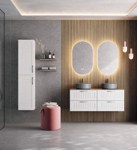 Mueble COTTAGE 120 (60+60) Blanco Mate