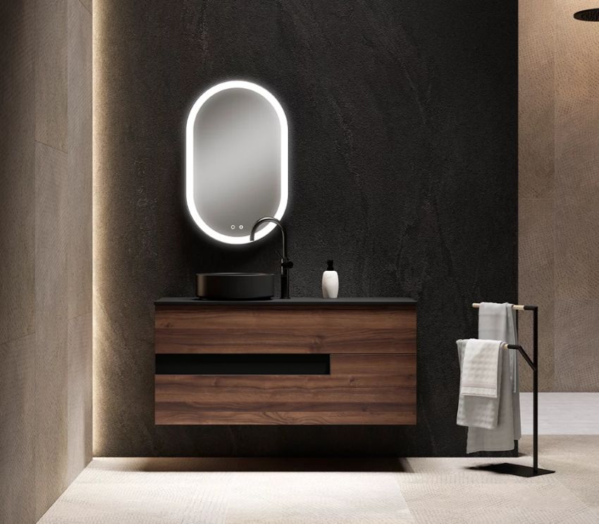 Mueble VISION 120 Valenti / Cristal Negro