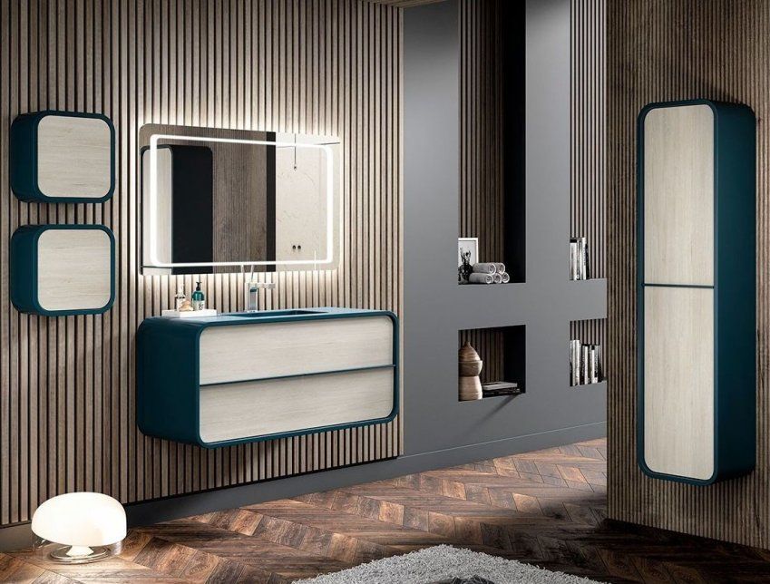Mueble OVALO 120 Azul índigo / Olmo river