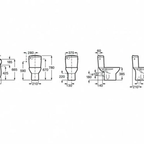 inodoro victoria normal  salida horizontal   medidas