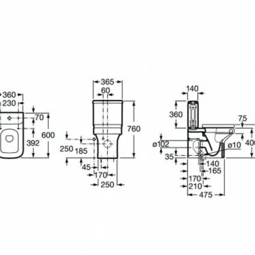 inodoro dama compacto c c t   medidas