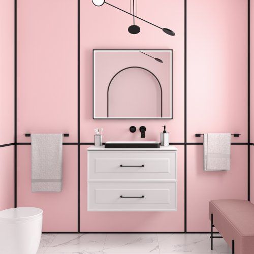 Mueble RENOIR 80 White Cotton "Tirador Style. Acabado Black Matt"