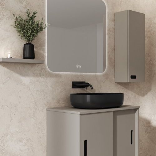 Mueble GAUDI 70 Tortora Mate / Uñeros Negro Mate