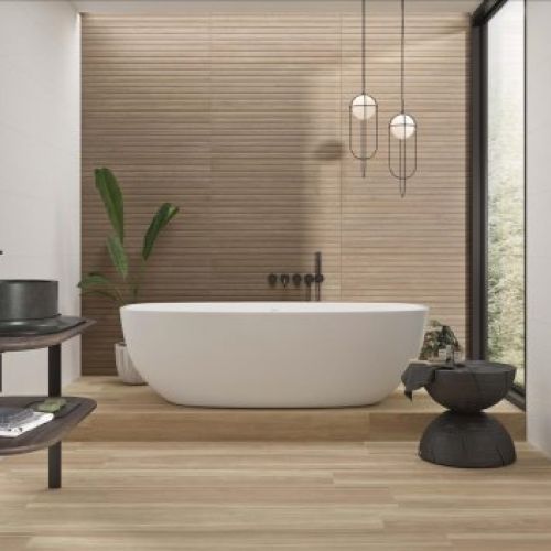 Ambiente Azulejo 33,3x90 Aral White. Ambiente Azulejo 33,3x90 Japon LI90 Nogal