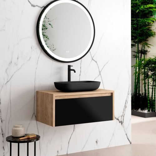 Mueble LAMBDA 80 Roble natural / Negro