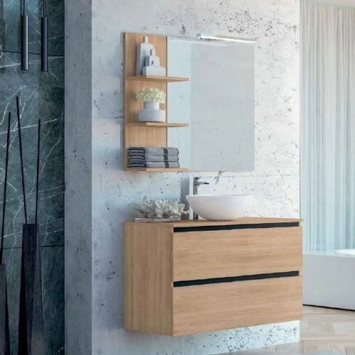 Mueble AINSA 80 Roble olmo / Barras Negro
